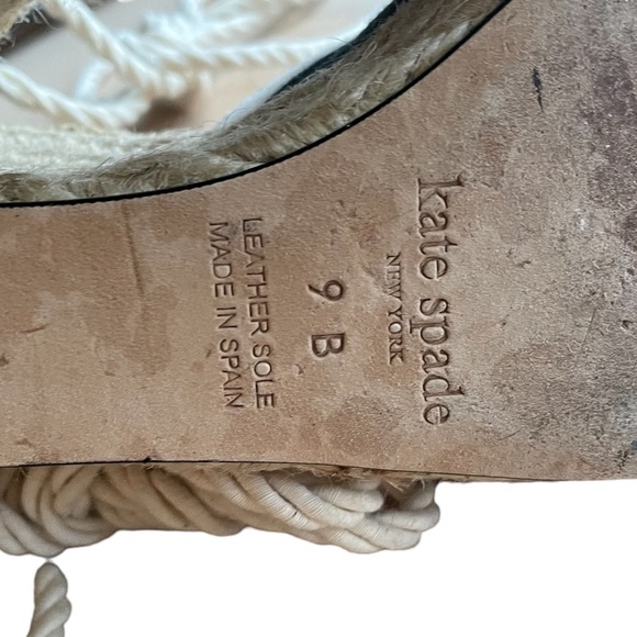 Kate SPADE Open Toe Wedges Espadrilles Sandals Ankle Ties 9 - Picture 11 of 13
